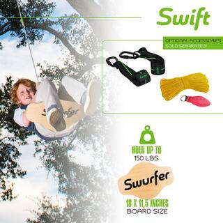 Swurfer Swift Wood Tree Swing with Rope SW-SMS