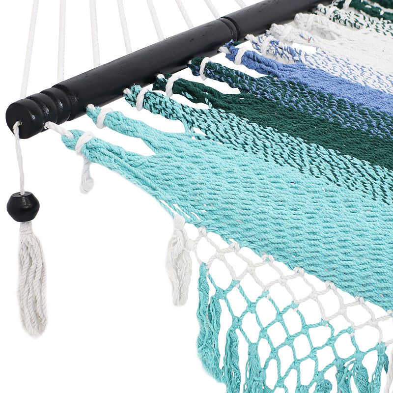 Sunnydaze 2-Person Woven Hammock with Wooden Spreader Bars