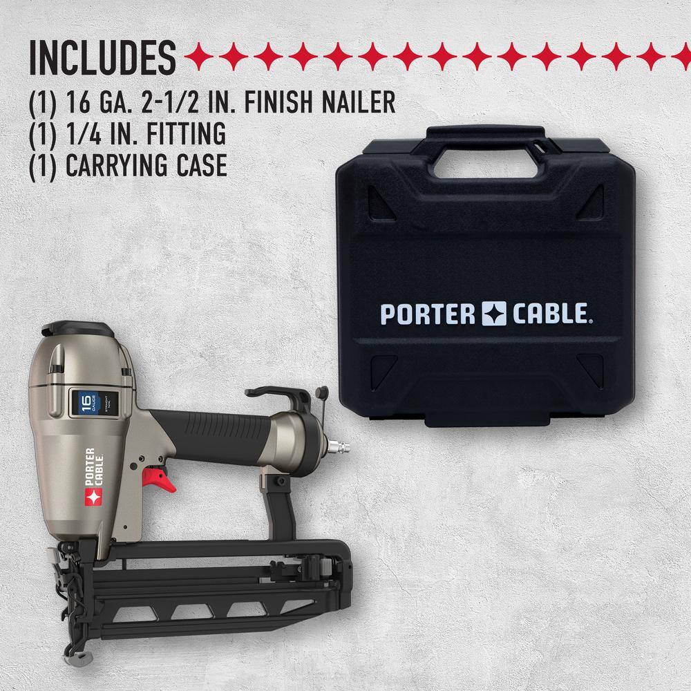 Porter-Cable Pneumatic 16-Gauge 2-12 in. Nailer Kit FN250C