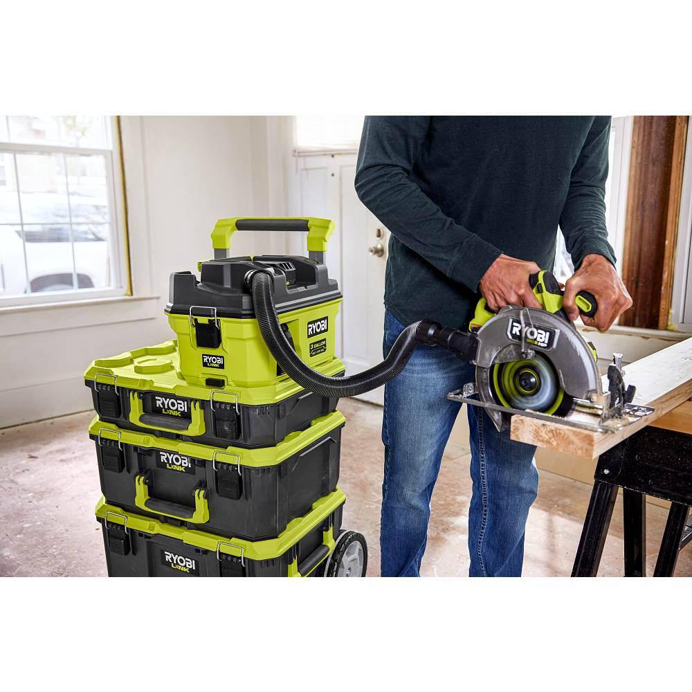 RYOBI ONE+ 18V LINK Cordless 3 Gal. WetDry Vacuum Kit with 4.0 Ah Battery and 18V Charger PCL734K