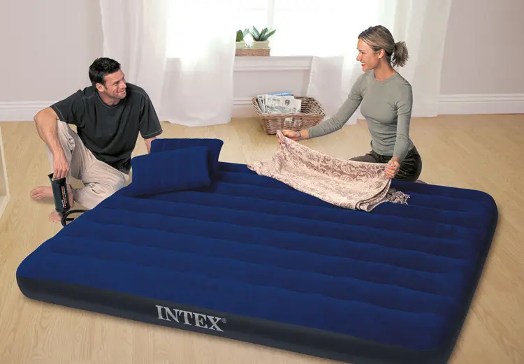 Luxury striped double person enlarged inflatable mattress 2 person thickened air cushion bed