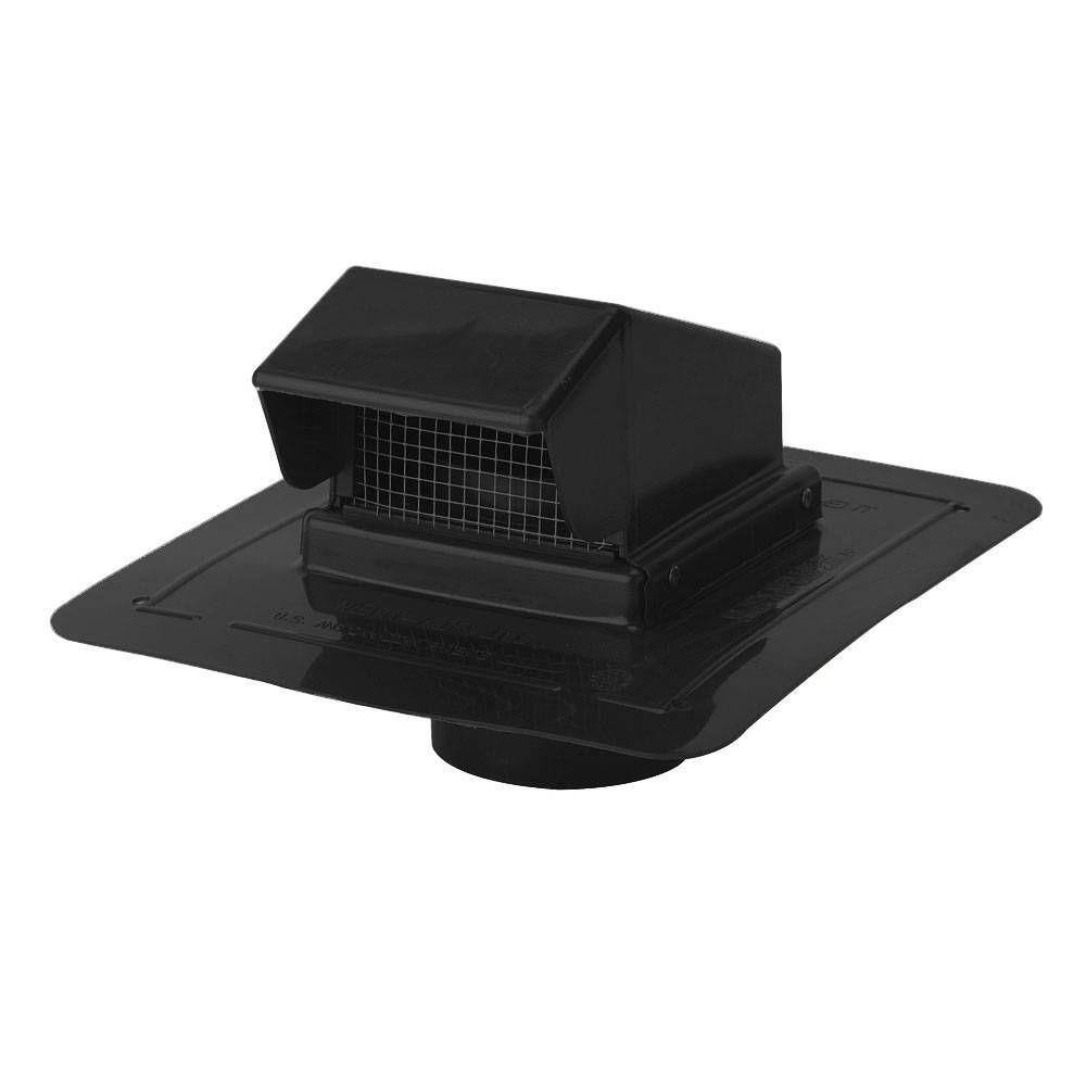 Gibraltar Building Products 4 in. Black Plastic Roof Cap Vent PRCS4BL