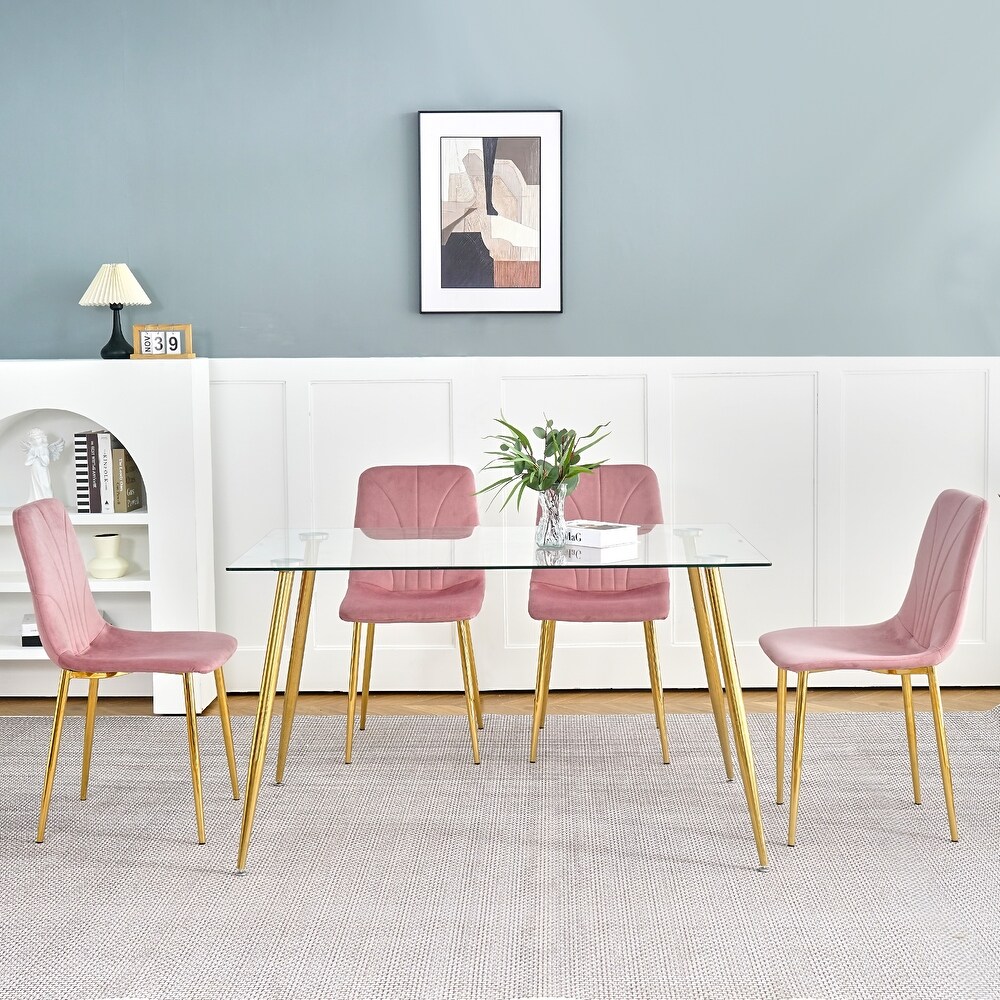 Modern simple light luxury dining chair set of 4