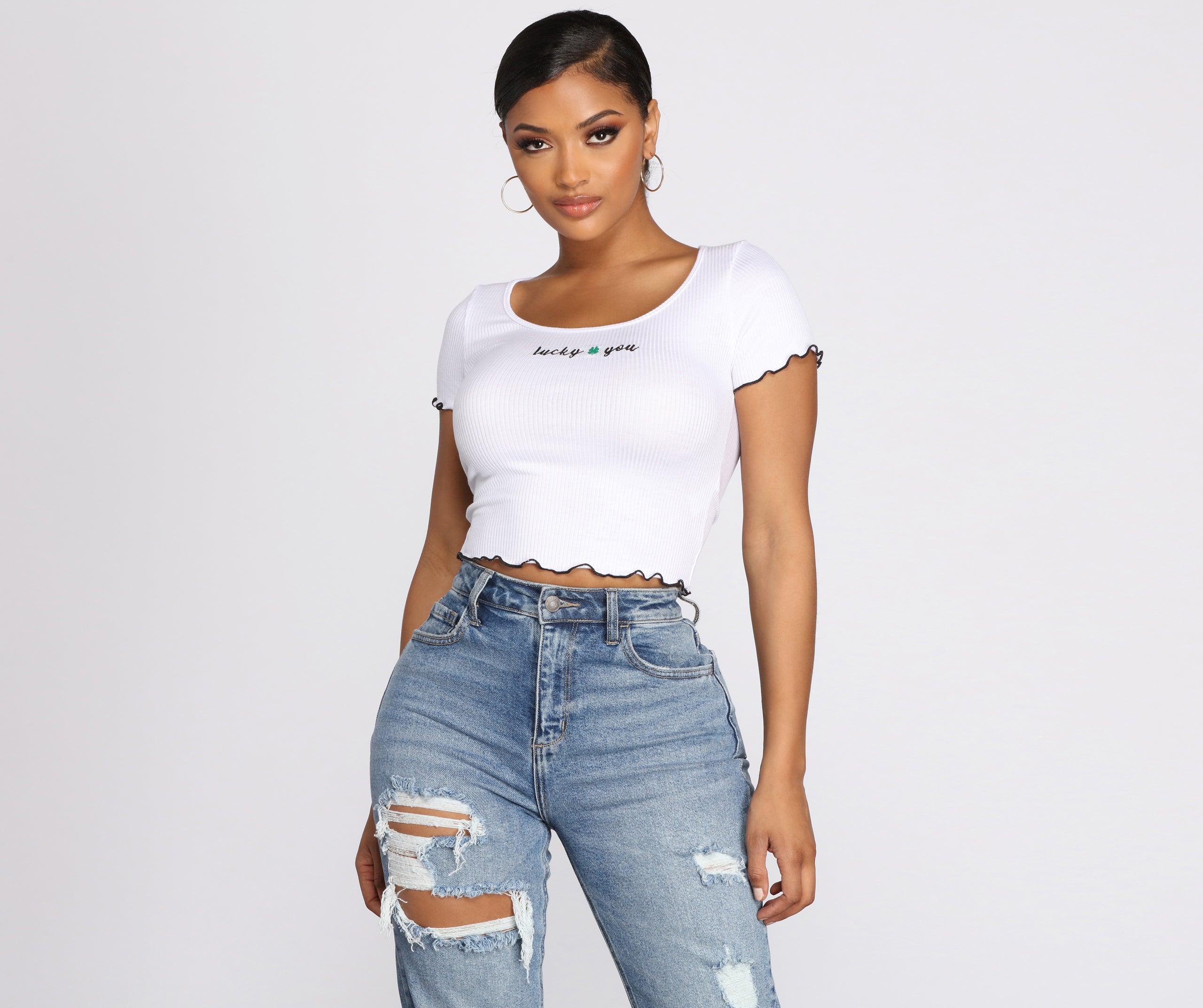 Lucky You Knit Cropped Top