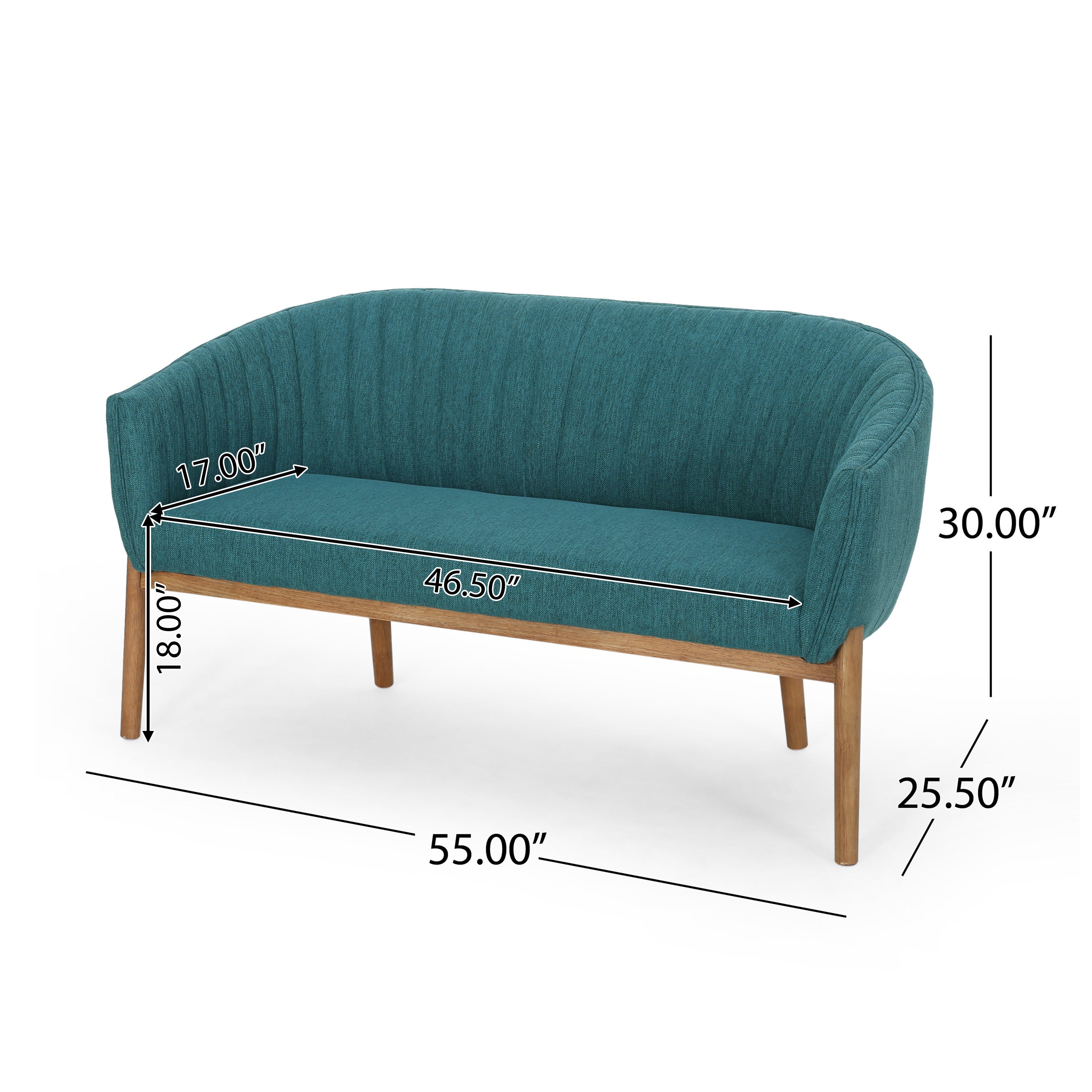 Deborah Mid-Century Fabric Settee