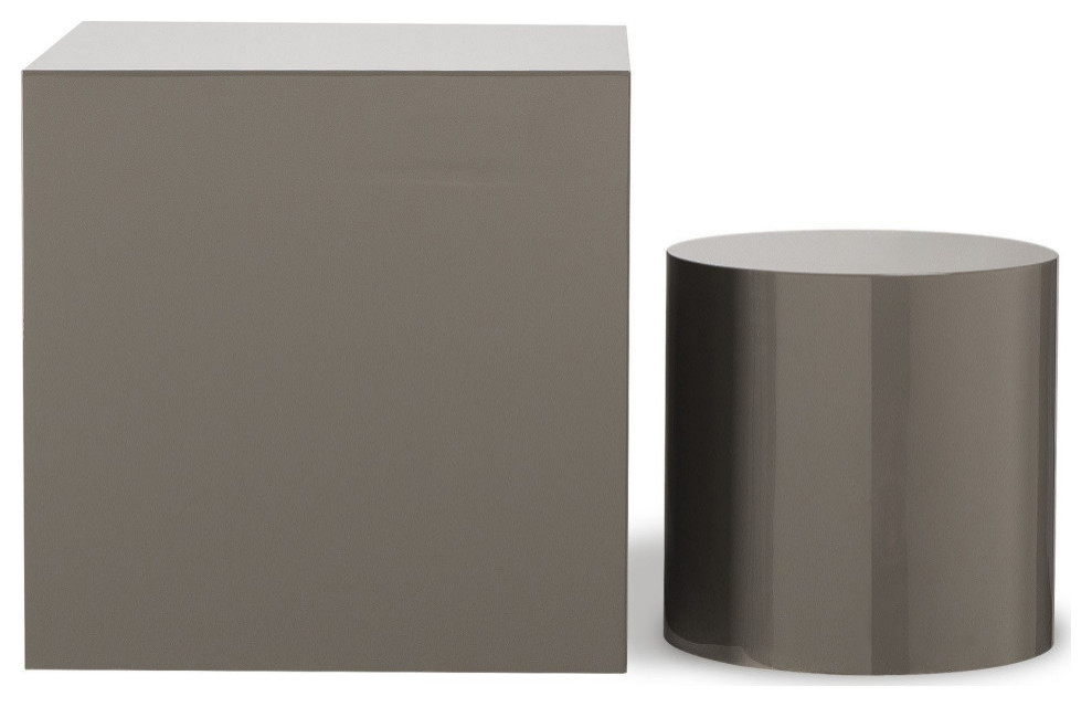 Arion Square Accent Table Warm Taupe Lacquer   Contemporary   Side Tables And End Tables   by Rustic Home Furniture Deco  Houzz