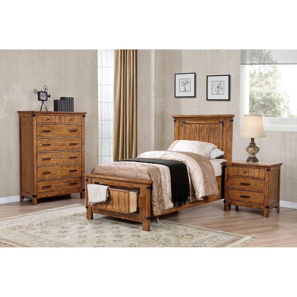 Coaster Furniture Brenner Rustic Honey 5 piece Storage Bedroom Set