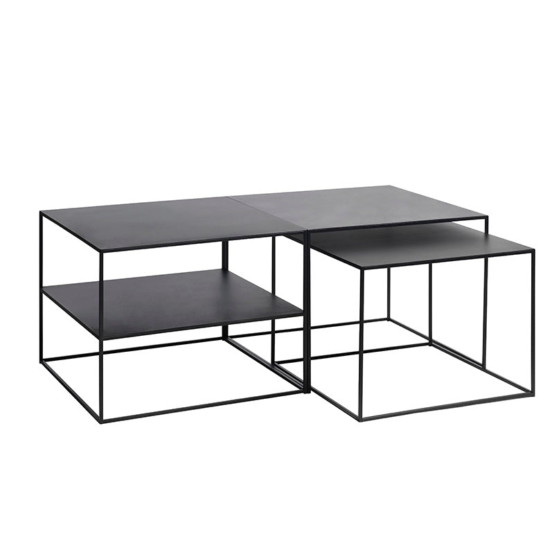 PEBBLE Nest of 2 Tables 65x60cm - Black