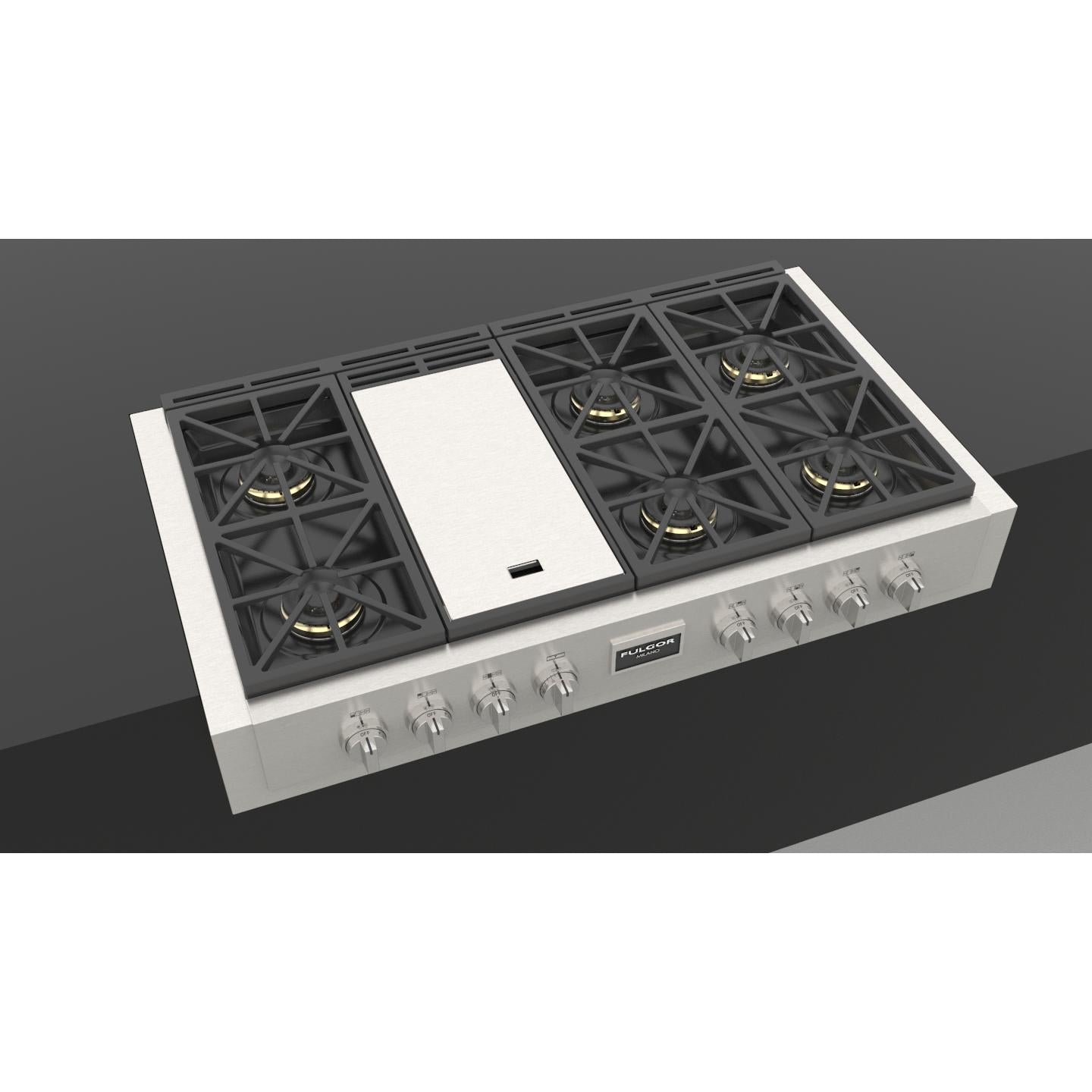 Fulgor Milano 48-inch Built-in Rangetop with Griddle F6GRT486GS1