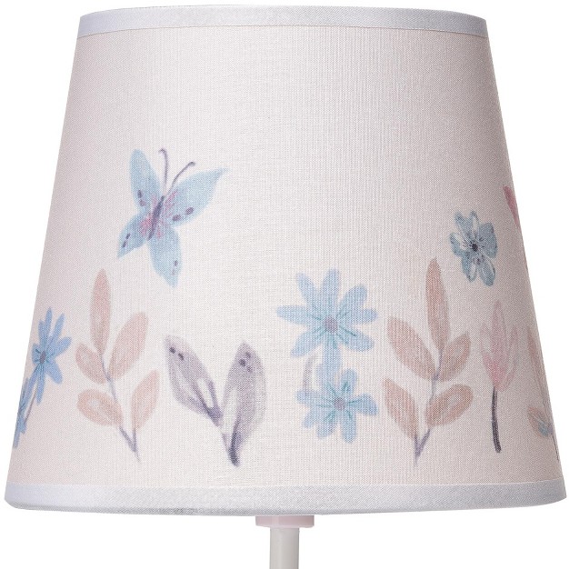 Lambs amp Ivy Baby Blooms Pink Butterfly Nursery Lamp With Floral Shade amp Bulb