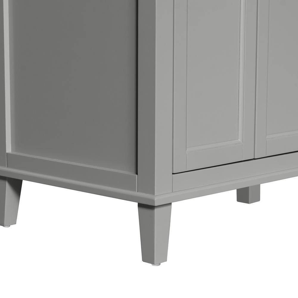 Home Decorators Collection Grayson 61 in. W x 22. D x 35. H Double Sink Vanity in Storm Grey with White Marble Vanity Top 20305-VS61C-ST