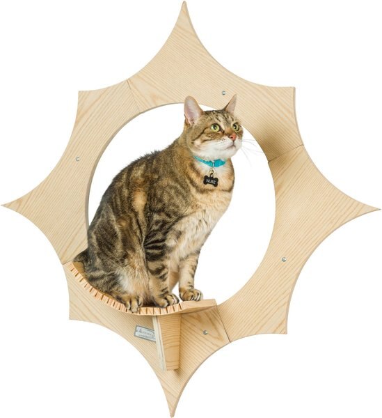 Armarkat Sun Shape Modern Wall-Mounted Wall Shelves Cat Furniture， Beige