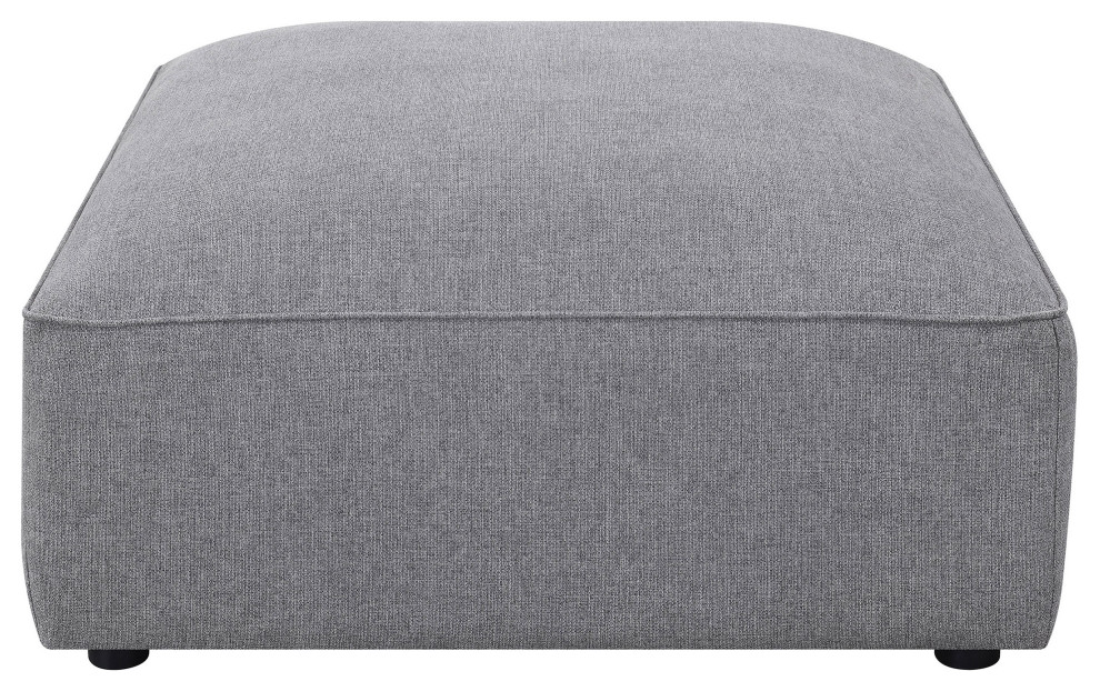 Jennifer Square Upholstered Ottoman Grey   Modern   Footstools And Ottomans   by Modon  Houzz