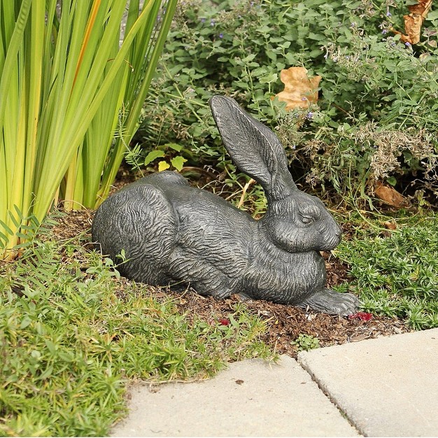 Achla Designs Rabbit Outdoor Garden Lawn Statue Charcoal