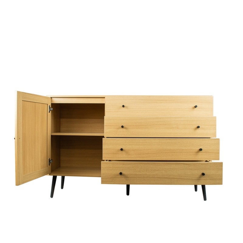 Storage Sideboard Buffet Cabinet with 1 Doors  3 Drawers