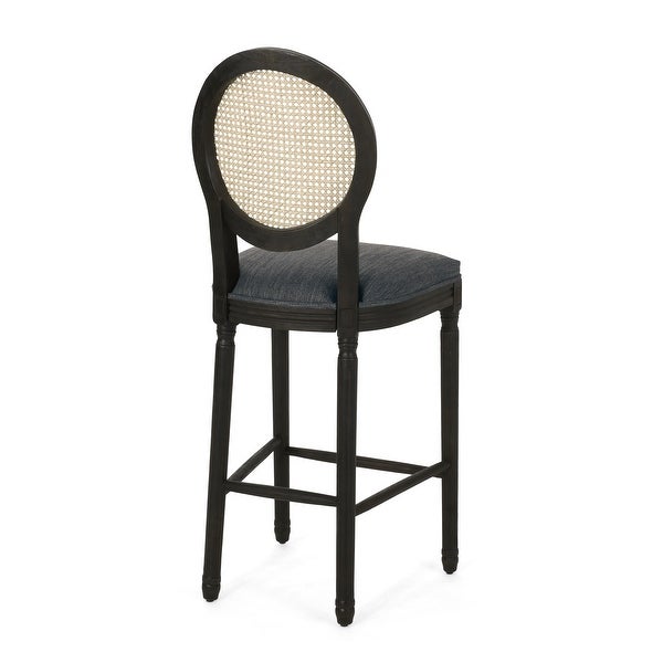 Chardean Upholstered Wood Barstools， Set of 2， Charcoal