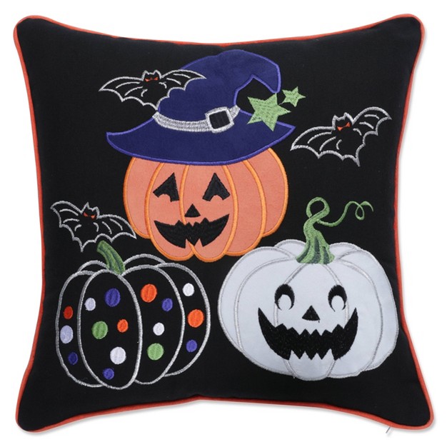 Indoor Thanksgiving Pumpkin Fun Black Square Throw Pillow Cover Pillow Perfect