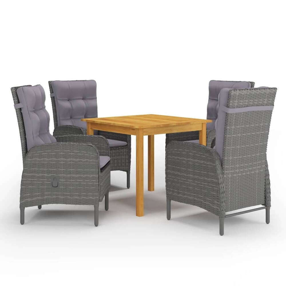 vidaXL Patio Dining Set 3/5 Piece Gray Garden Outdoor Chair Seating Furniture   33.5\