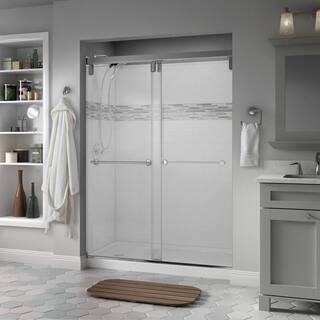 Delta Lyndall 60 x 71-12 in. Frameless Mod Soft-Close Sliding Shower Door in Chrome with 38 in. (10mm) Clear Glass SD3442261