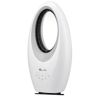 LivePure 22 in. Oscillating Bladeless Vortex Tower Fan with Remote and Accent Light LP1500FAN-W