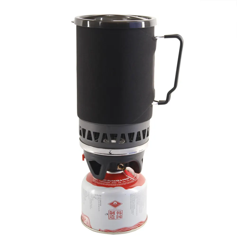 Portable 1400ml Cooking System Outdoor Hiking Stove Heat Exchanger Pot Propane Gas Burners Gas Camp Stove/