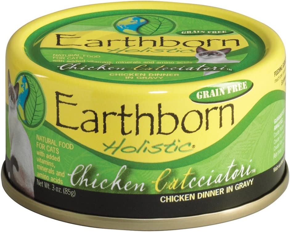 Earthborn Holistic Chicken Catcciatori Grain Free Canned Cat Food 3-oz， case of 24