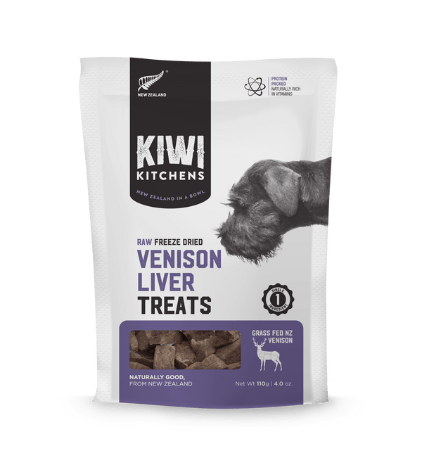 Kiwi Kitchens Raw Freeze-Dried Venison Liver Treats for Dogs