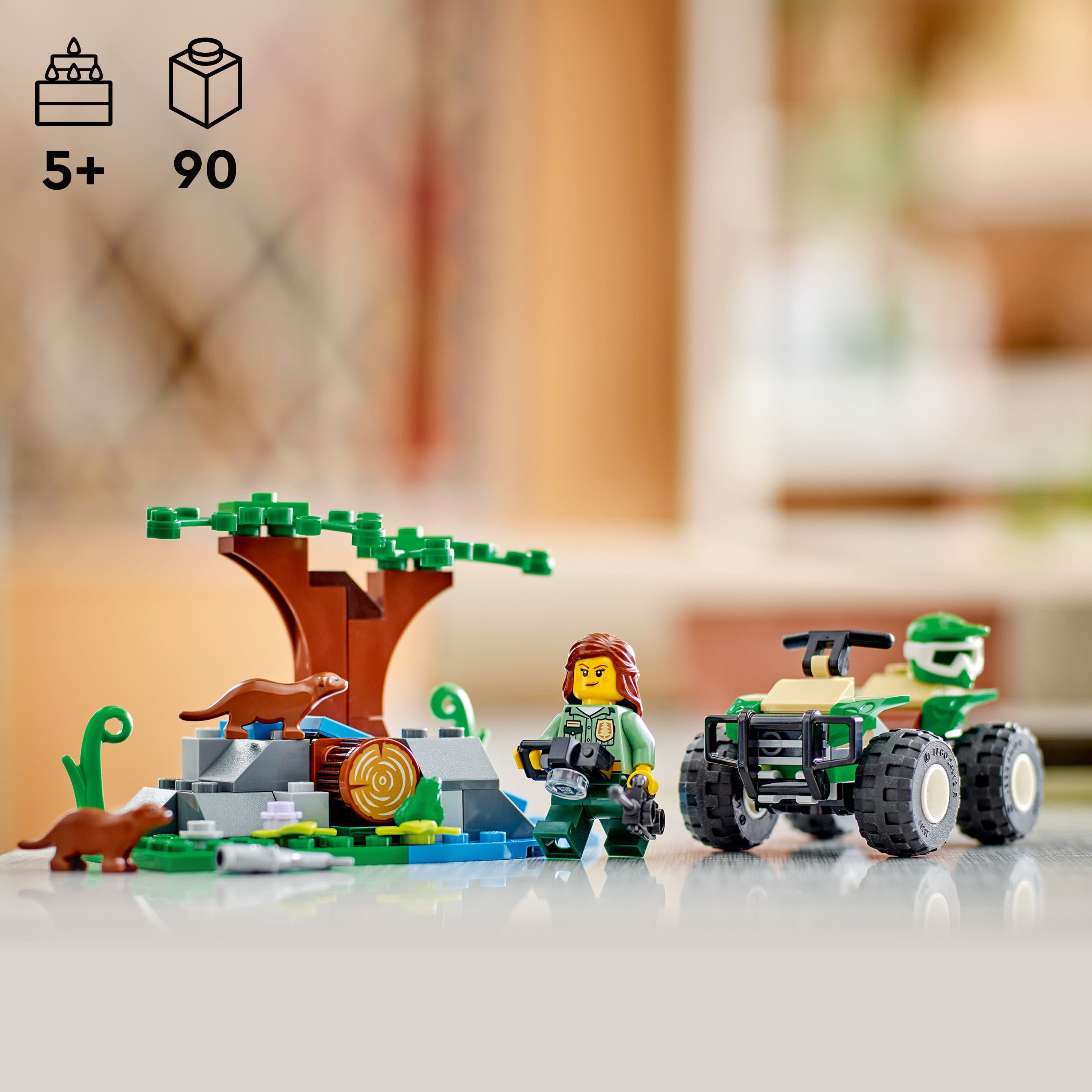 LEGO City ATV and Otter Habitat, 60394 Off-Roader Quad Bike Toy Car for Kids Age 5 Plus, Animal Playset with Wildlife Figures, Learning to Build Nature Set