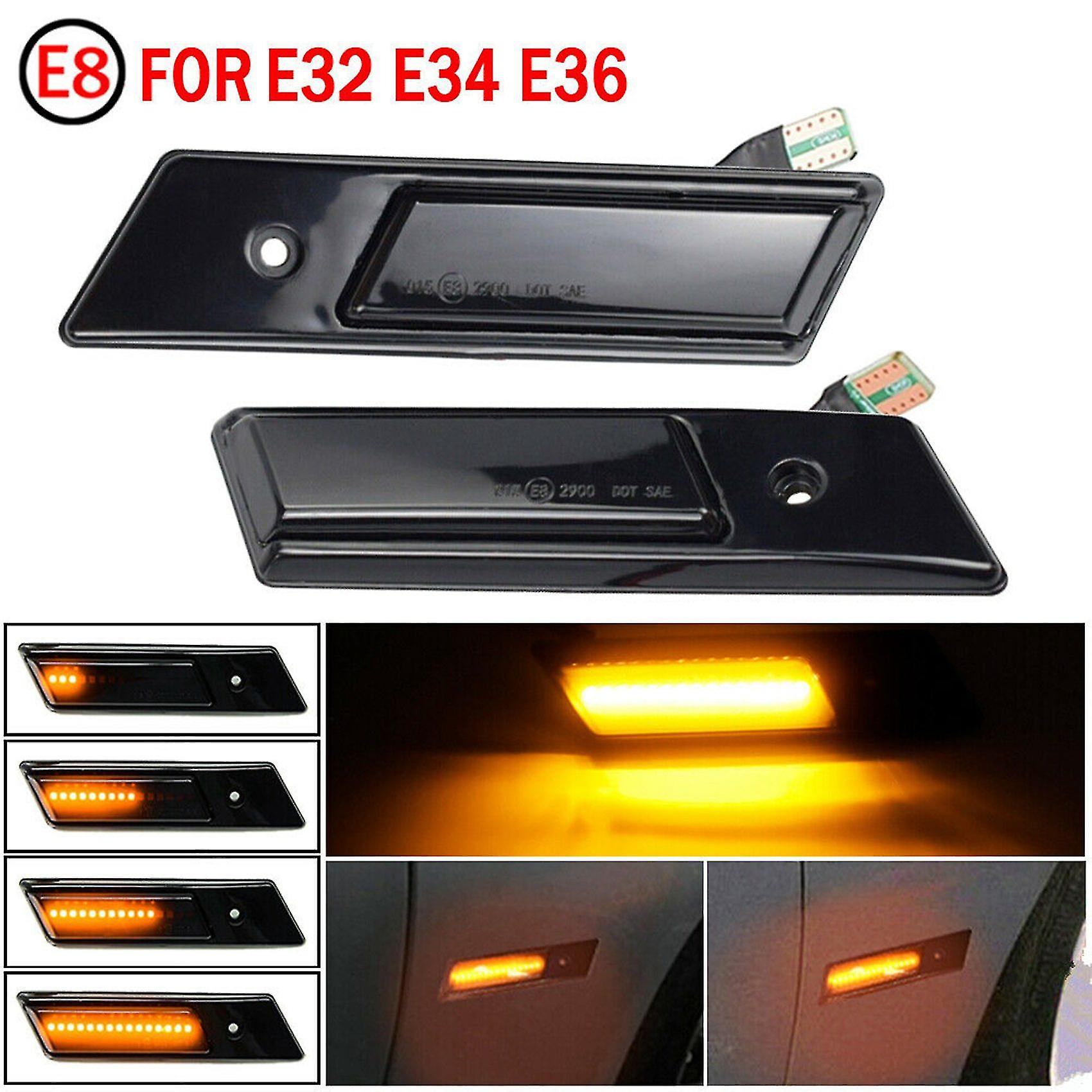 Side Marker Turn Signal Light For 3 5 7 Series E32 E34 E36 1990-1996 Led Sequential Lamp Dynamic Bl