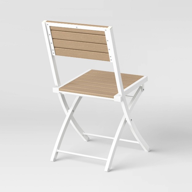 Bryant 4pk Faux Wood Folding Patio Bistro Chairs