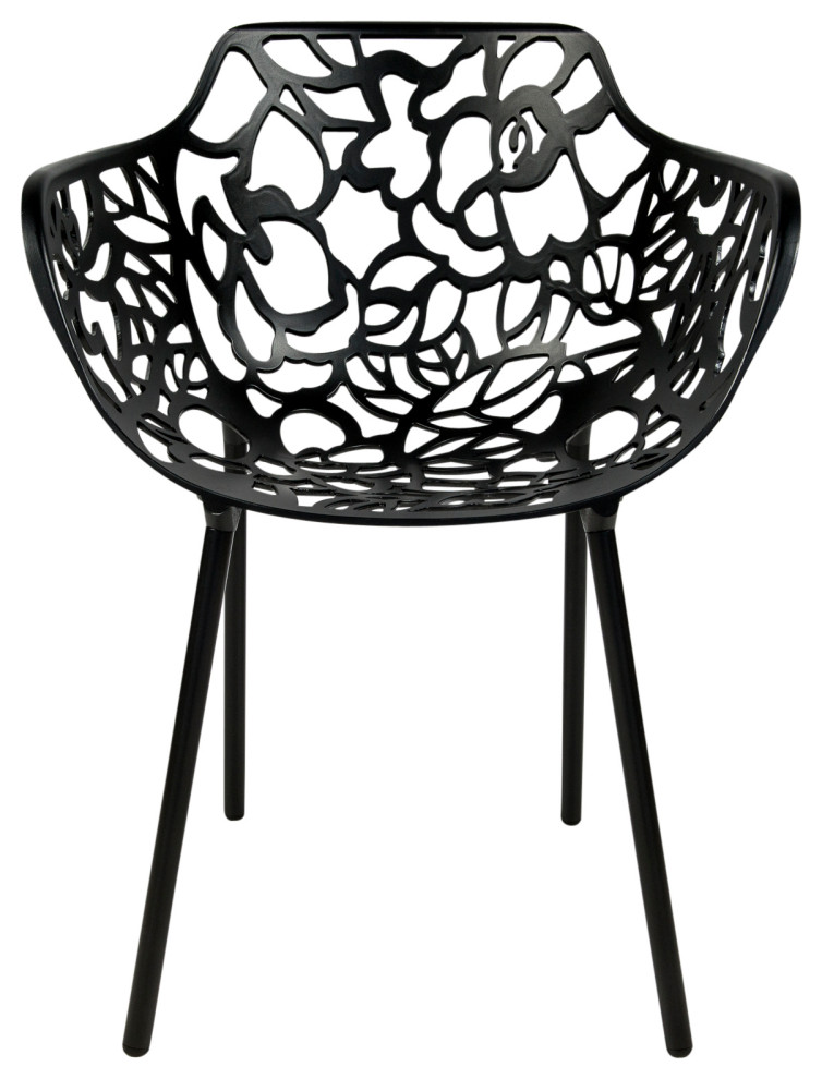 LeisureMod Modern Devon Aluminum Chair  Set of 2 Black   Traditional   Armchairs And Accent Chairs   by Uber Bazaar  Houzz