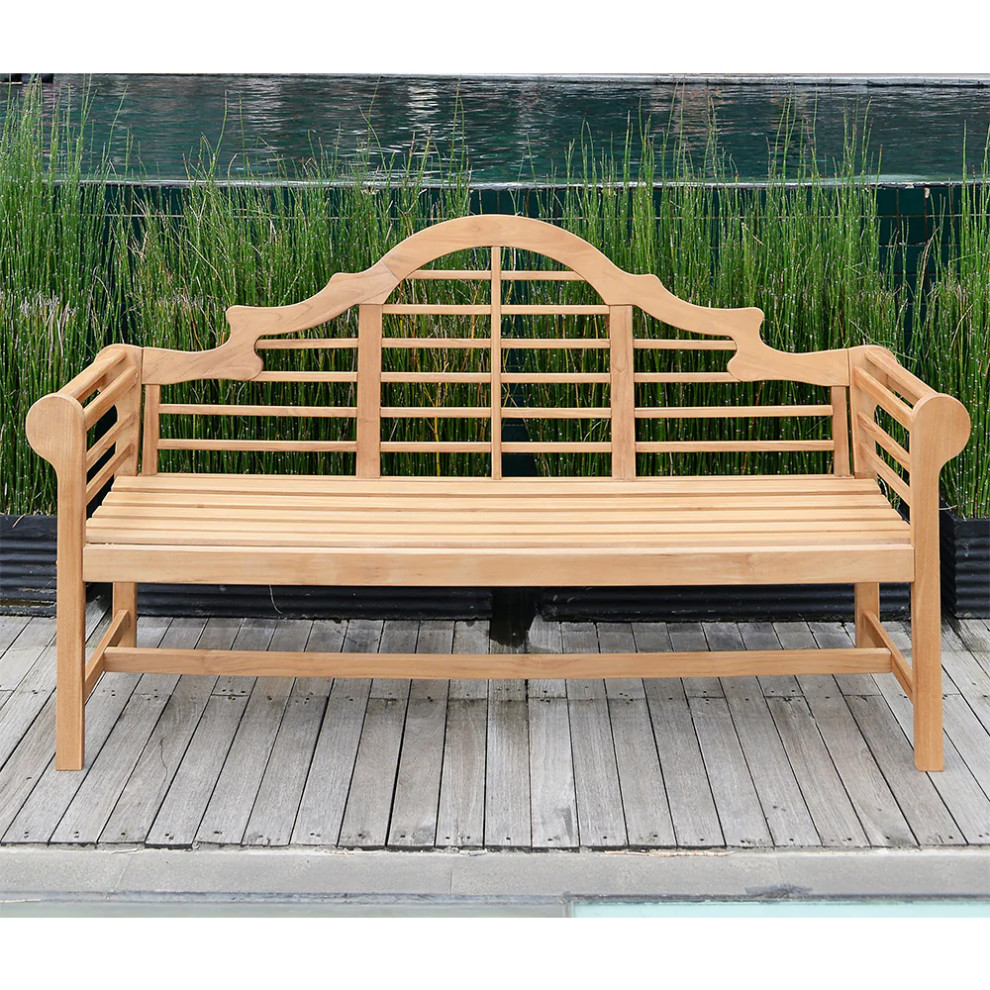 Lutyens Teak Wood 5 Feet Outdoor Bench   Traditional   Outdoor Benches   by Cambridge Casual  Houzz