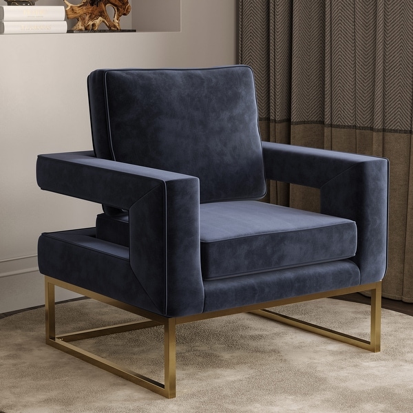 BELLEZE Velvet Accent Chair with Stainless Steel Base， 4 Colors