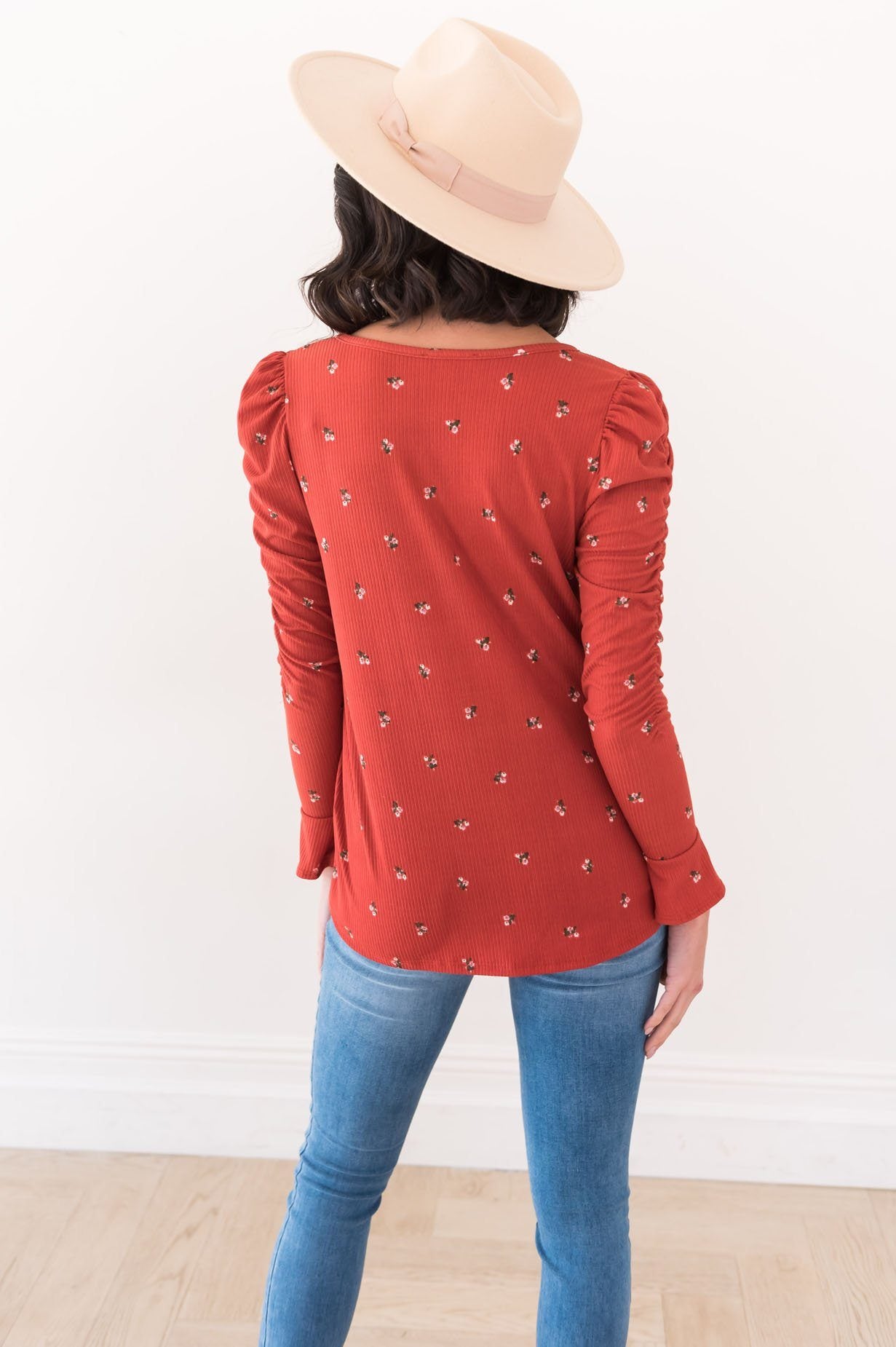 Winter Blooms Modest Blouse