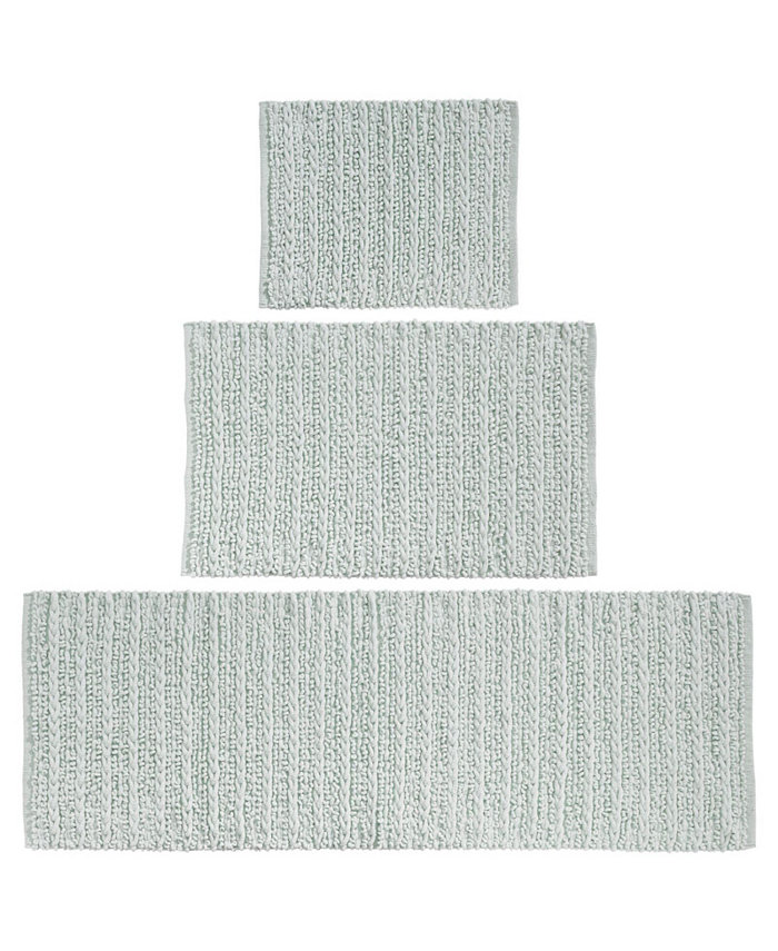 mDesign Bathroom Rug Set Cotton Water Absorbent Bath Mats Set of 3