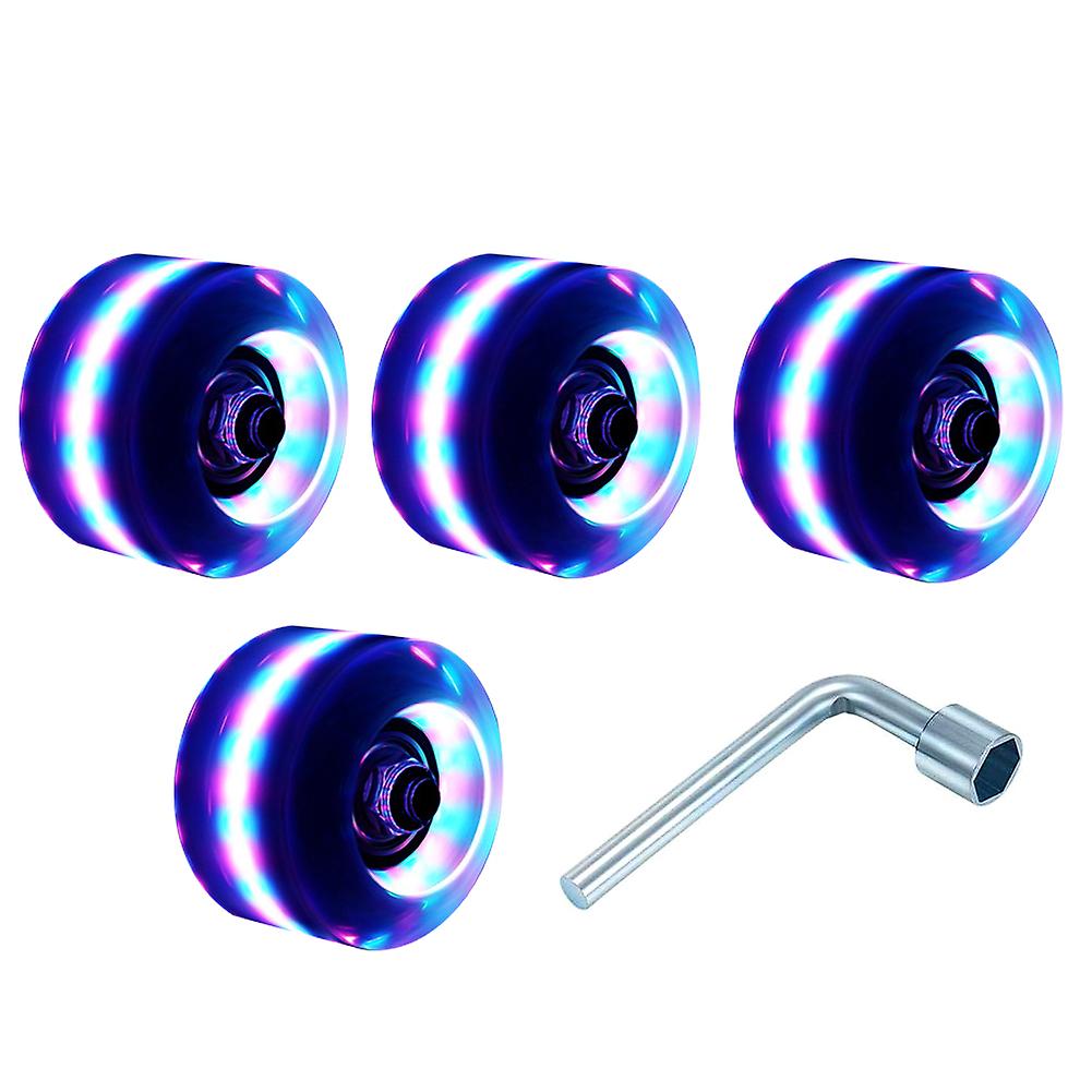 4 Piece Roller Skates Wheels Roller Skates Accessories Adjustable Wheels For Double Row Skating And Skateboard Pink Blue Green Color Light