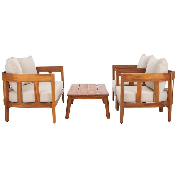 Safavieh Outdoor Living Owen 4 Pc Set / Natural/Taupe