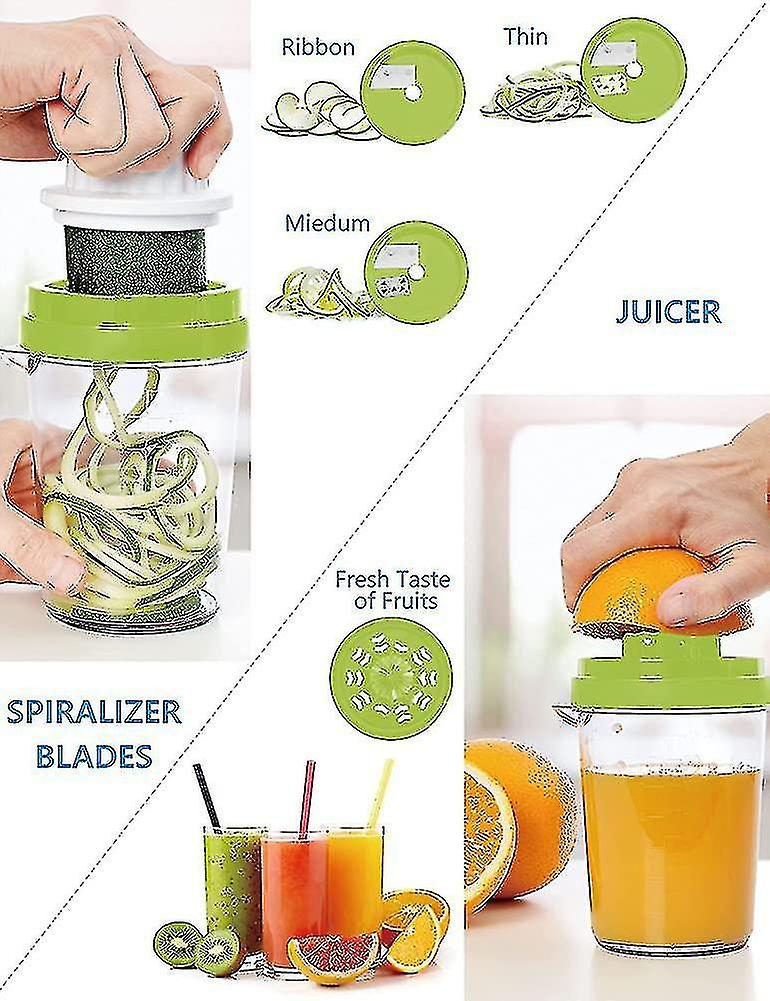 8 In 1 Spiral Vegetable Cutter Manual Multifunctional Vegetable Spiralizer Heilwiy Gift