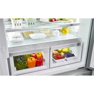 Bosch 800 Series 20.8 cu ft Smart Counter Depth French Door Refrigerator w Internal Water Dispenser  Ice in Stainless Steel B36CT81ENS