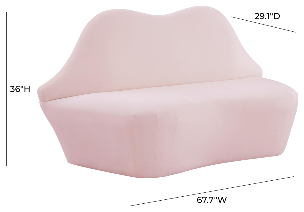 Lips Velvet Settee   Eclectic   Loveseats   by TOV Furniture  Houzz