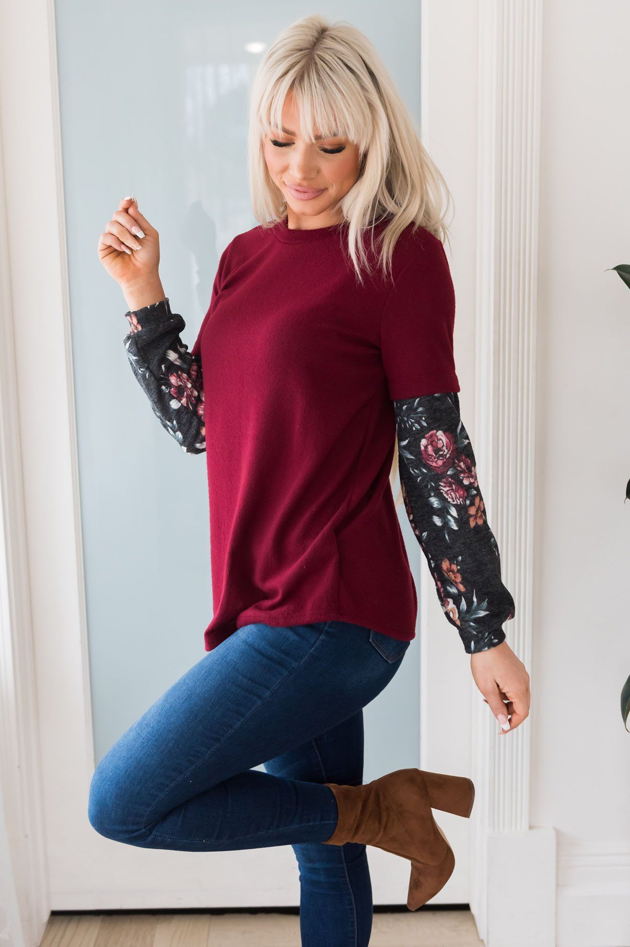 Watch Me Bloom Modest Top