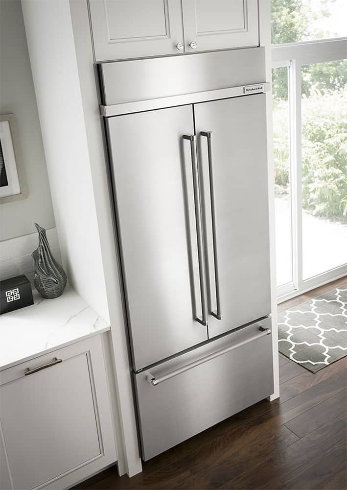 KitchenAid 42 Stainless Steel Built-In French Door Refrigerator With Platinum Interior Design