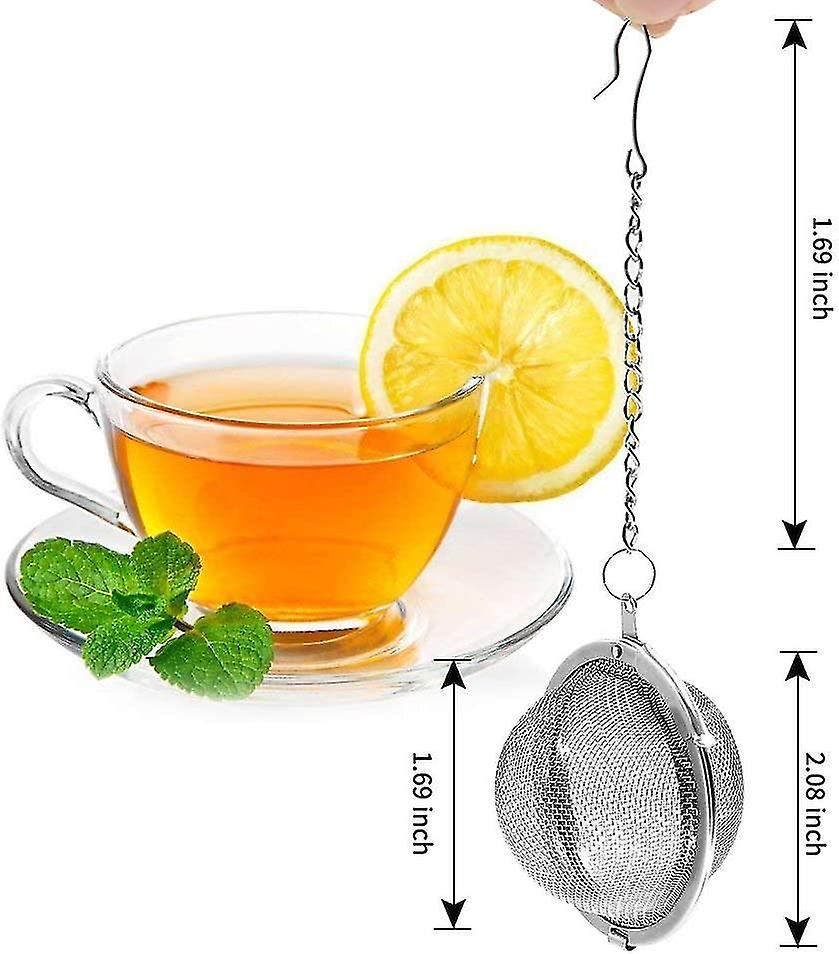 2pcs Stainless Steel Mesh Strap Chain Filter Tea Ball 5.5cm Tea Strainer