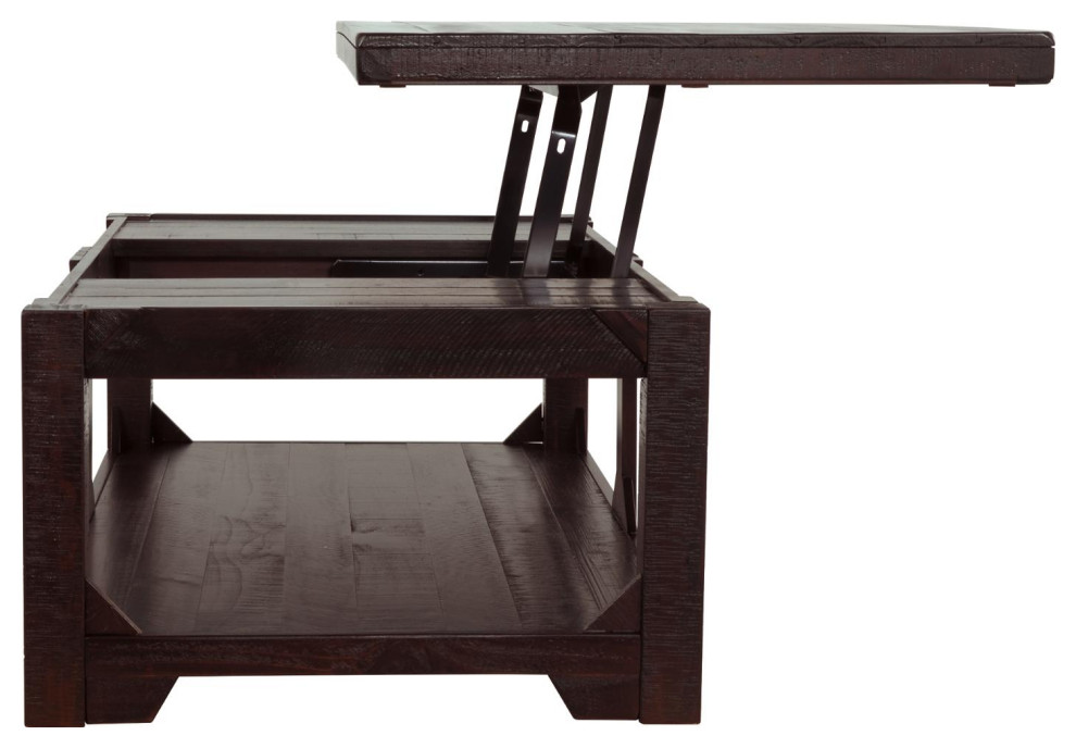 Rogness Casual Rustic Brown Lift Top Cocktail Table   Rustic   Coffee Tables   by Homesquare  Houzz