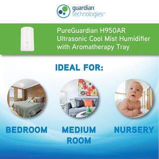 Pure Guardian 0.80 Gal. 320 sq. ft. Cool Mist Ultrasonic Humidifier with Aromatherapy Tray H950AR