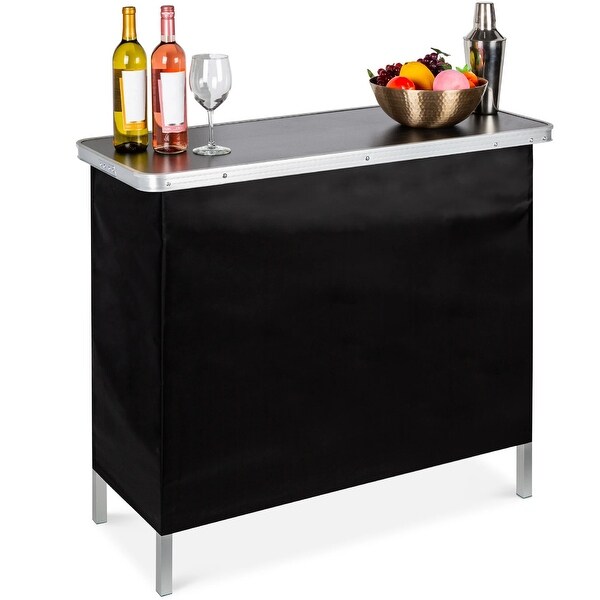 Portable PopUp Bar Table w/ Carrying Case，Removable Skirt