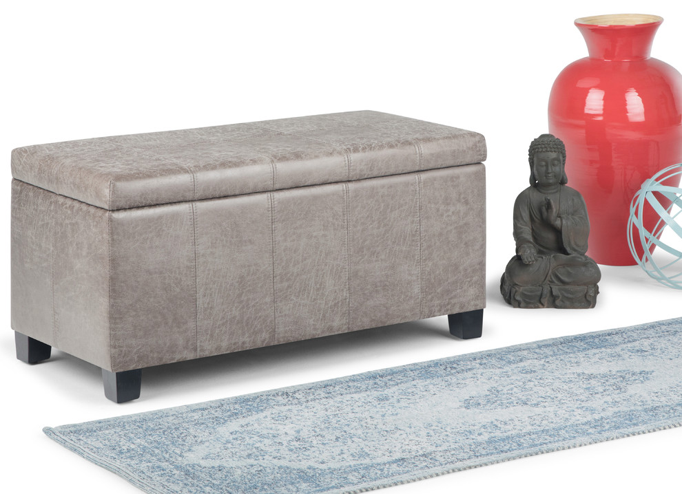 Dover 36 quotContemporary Storage Ottoman   Transitional   Footstools And Ottomans   by Simpli Home Ltd.  Houzz