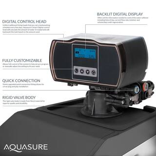 AQUASURE Harmony Lite Compact ALL-In-One 32000 Grain Whole House Water Softener with Triple Purpose Pre-Filter AS-HL32C