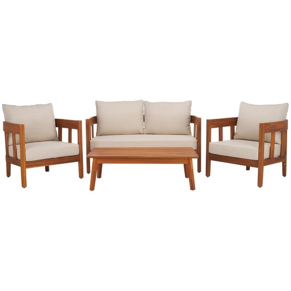 Safavieh Outdoor Living Owen 4 Pc Set / Natural/Taupe