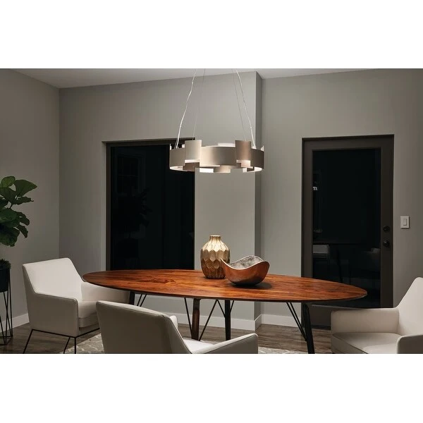 Kichler Lighting Moderne Collection 2-light Satin Nickel LED Chandelier